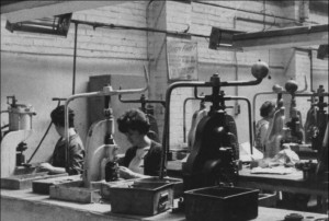 Welsh Women on the Factory Floor: The inside of the Compact Factory, with women at work, 1950s