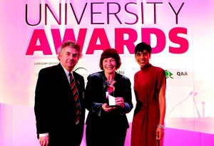 At the awards ceremony: UWTSD Vice Chancellor Professor Medwin Hughes and Jane Davidson