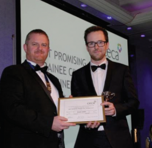 Ieuan Jones is the ‘Most Promising Trainee Civil Engineer’: The prestigious award ceremony was held at the Lancaster London Hotel