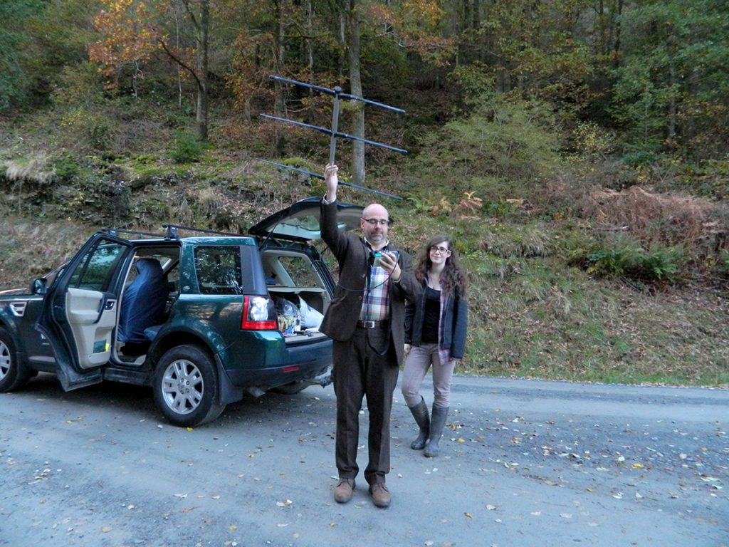 Simon Thomas AM: Radio-tracking one of the translocated pine martens with Pine Marten Project Field Assistant Josie Bridges.