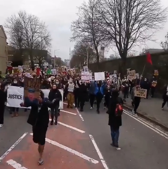 Activists across Wales demonstrate against the new police and crime bill