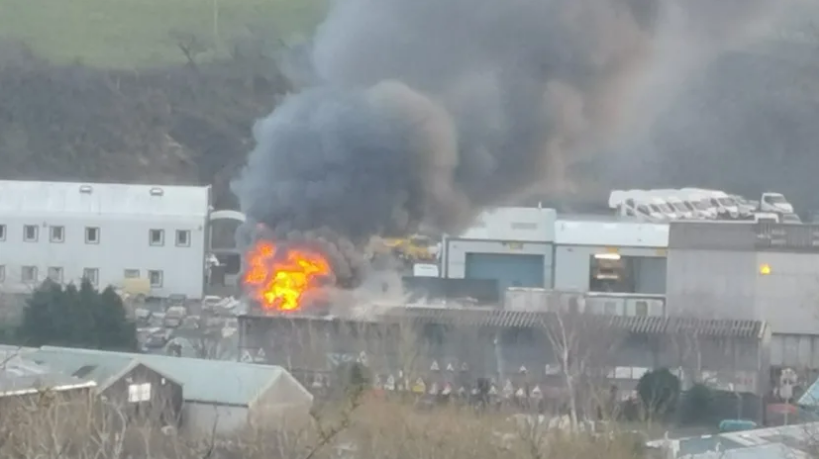 Large fire extinguished at Aberystwyth industrial estate