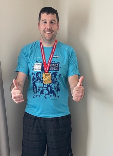 Ceredigion man runs Cardiff half marathon as thank you to Wales Air Ambulance