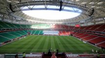 View of the Al Thumama Stadium is seen in Doha, Qatar, October 22, 2021. The stadium will be one of the venues for the 2022 World Cup. © 2021 AP Photo/Hussein Sayed